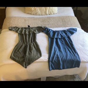 2 for 1!!!! Off the shoulder dress and romper S